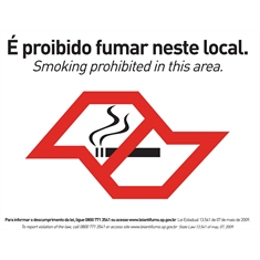 Placa Proibido Fumar - Conforme Lei SP - 3447